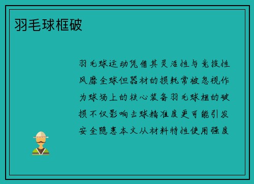 羽毛球框破
